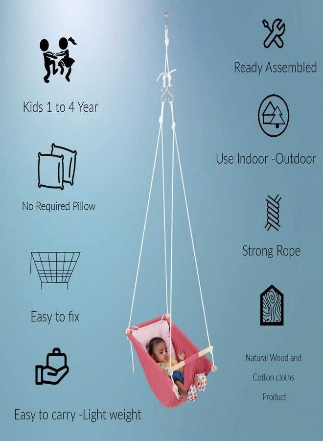 BOFFLE Baby Swing for Infants and Toddler, Newborn Baby Sleeping Chair Hammock Indoor and Outdoor, Wooden Hanging Seat Chair for Baby up to 2 Years - Image 5
